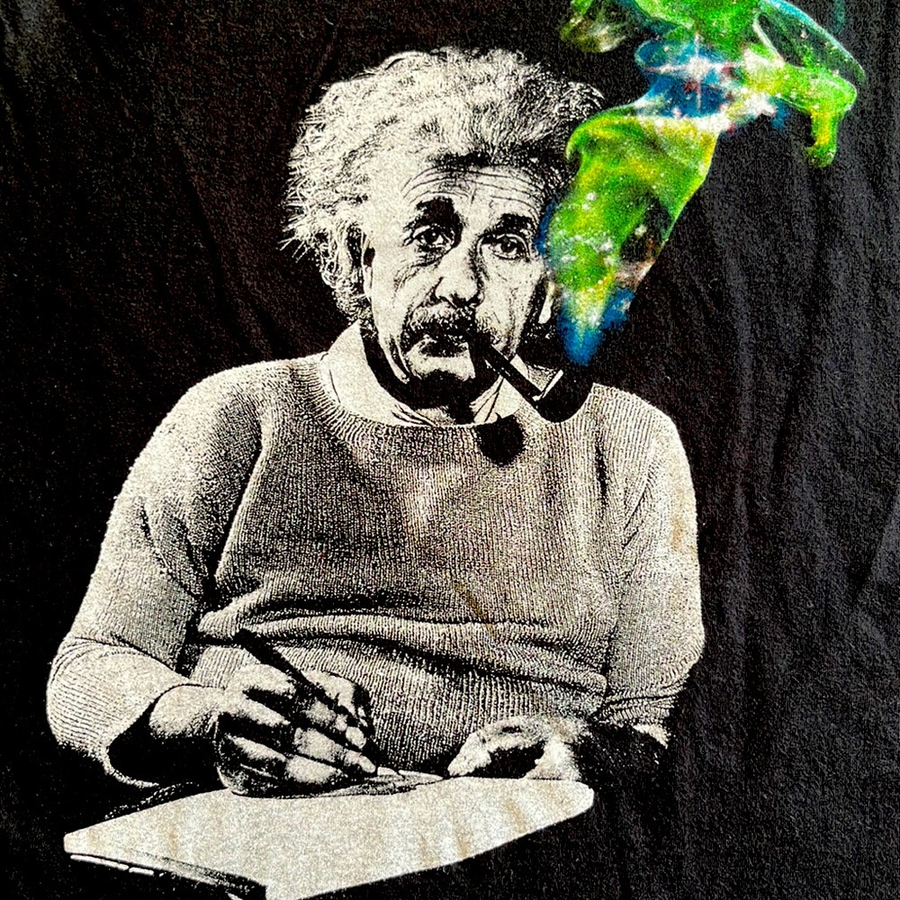 Albert Einstein Psychedelic Smoke Tee, Sz L